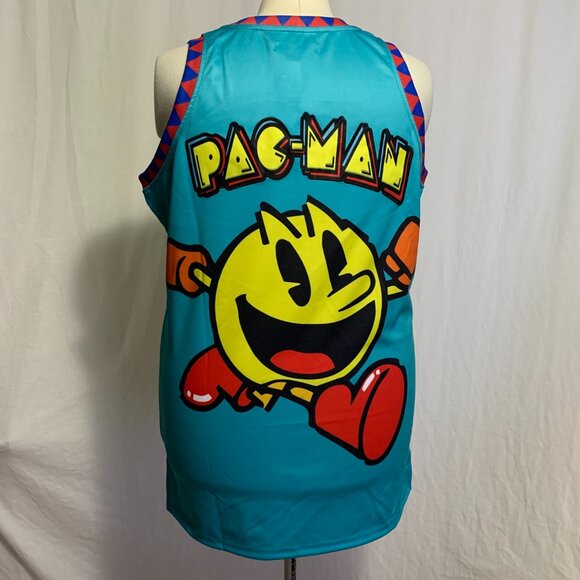 Headgear Classics Basketball Jersey Pac-Man 1980 Puck Man Blue Mens 2XL XXL - Picture 6 of 8
